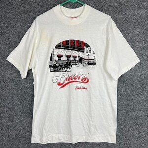 NWT Vintage T-Shirt Cheers Boston 1992 Single Stitch White‎ Men's SZ L